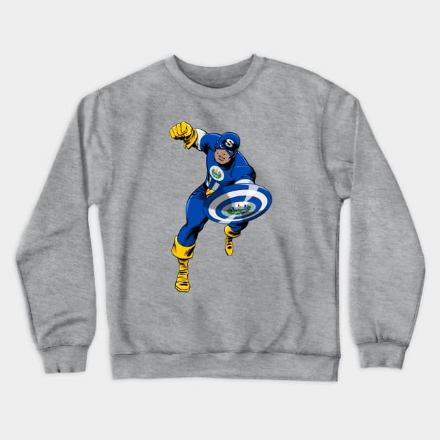 Capitan El Salvador Crewneck Sweatshirt by ThirteenthFloor